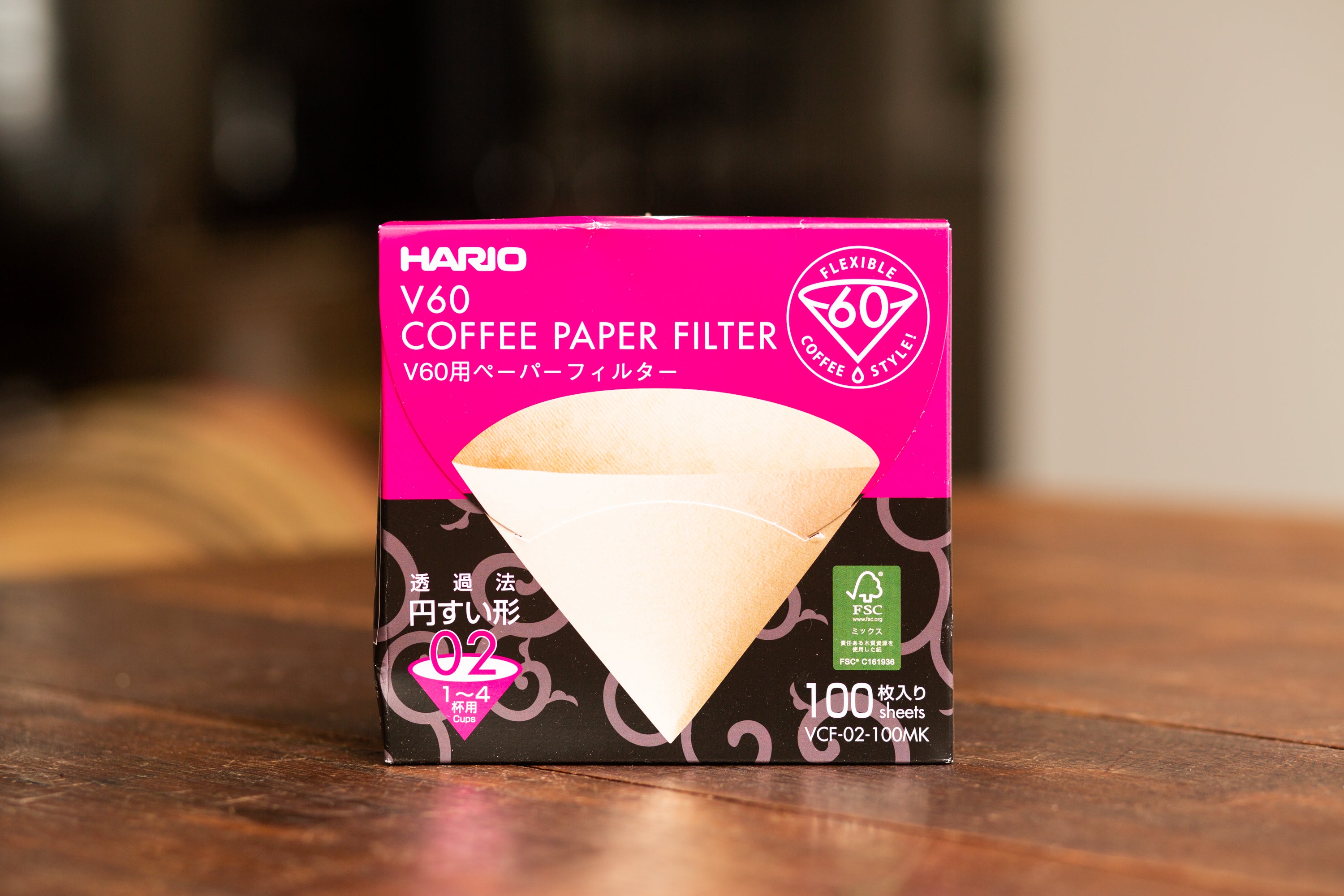 Hario V60 Natural Paper Filter Size 02, 100 count